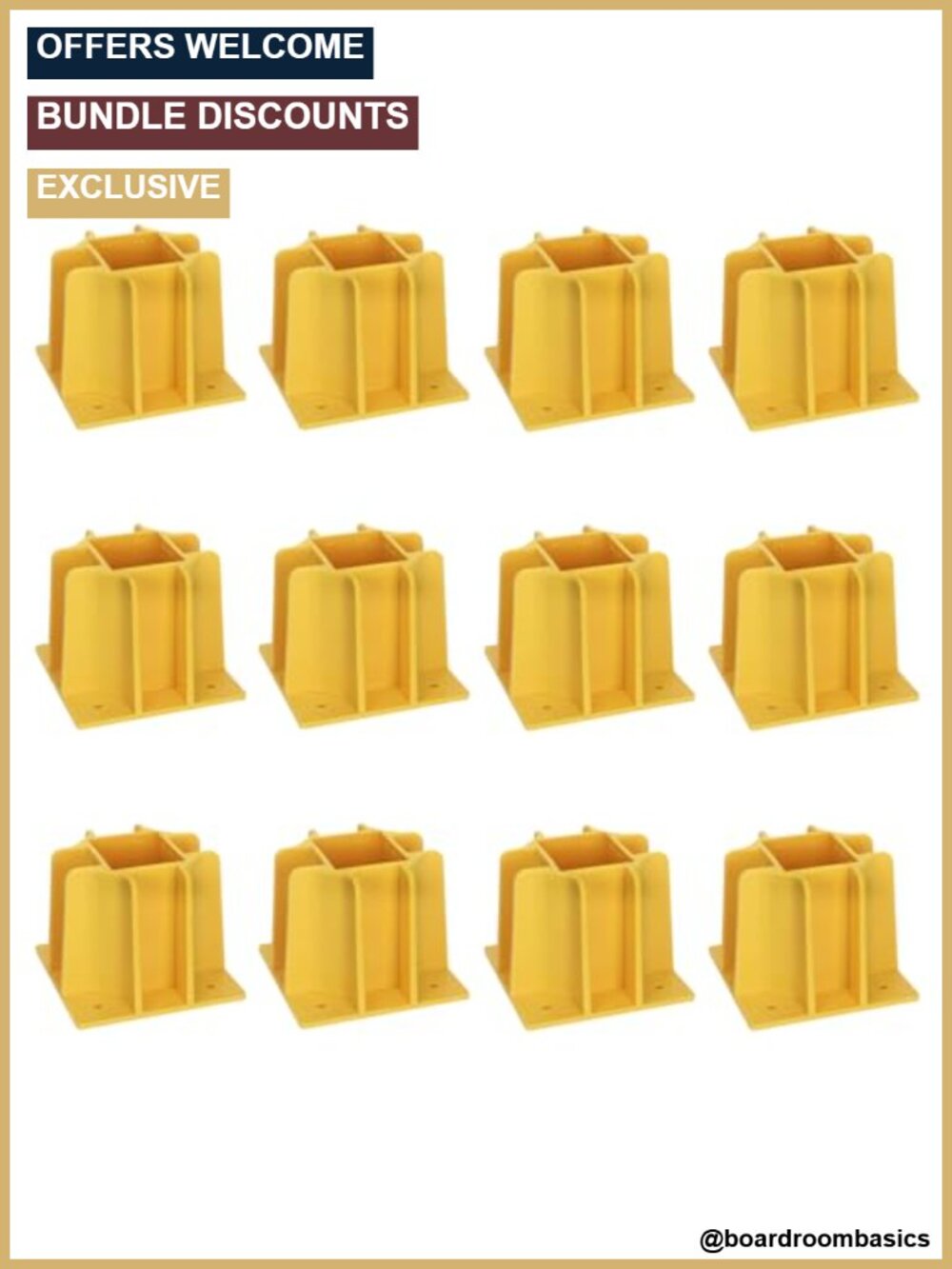 12-Pack Safety Guardrail Base Boots Toe Board Slot Temporary Railing